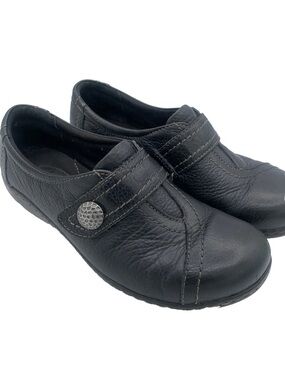 Clarks Bendables Black Leather Slip-On Comfort Loafers Women's Sz 8